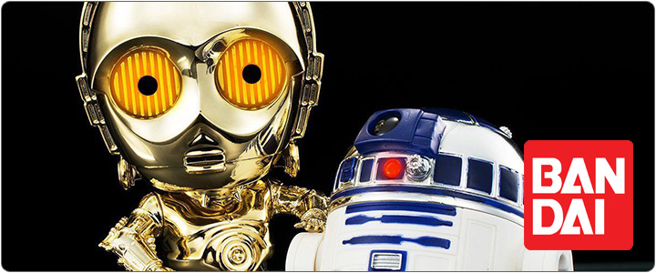 バンダイ Qドロイド スター・ウォーズ C-3PO & R2-D2 映画公開記念 メッキカラーver.