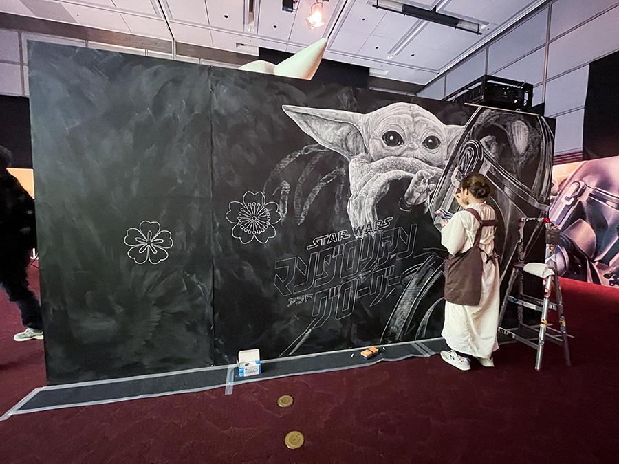 河野真弓さん LIVE チョーク・アート