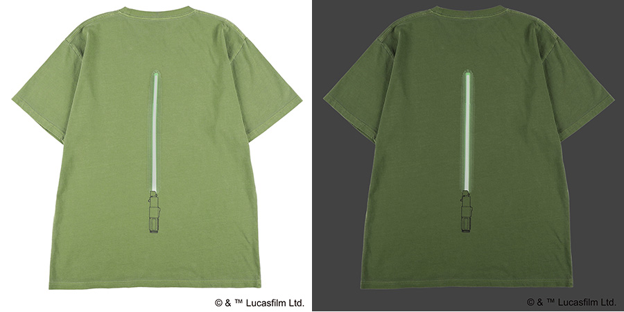 STAR WARSライトセーバーBOX入り 蓄光Tシャツ（4サイズ展開）ヨーダ